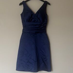 Chic Midnight Blue V-Neck Dress